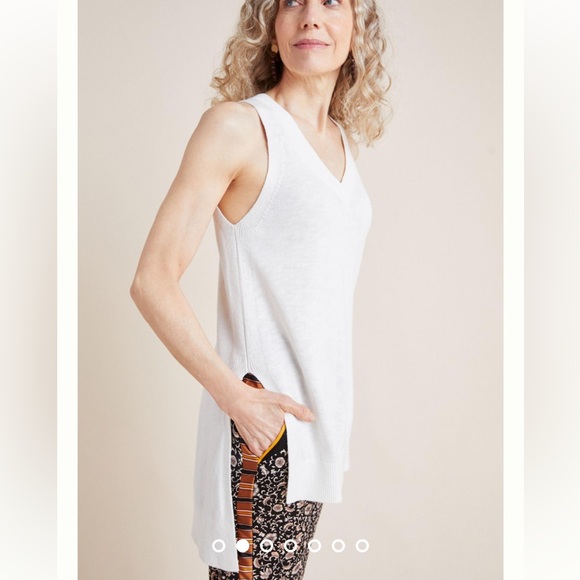 ANTHROPOLOGIE Desmond Knit Tunic - White Size Medium - Picture 2 of 13